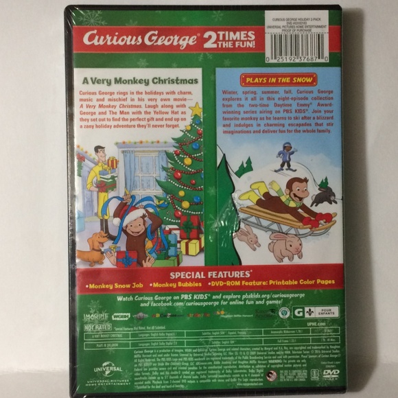 3 Curious George DVDs Holiday 2 pk, Zoo, Birthdays - Picture 3 of 8
